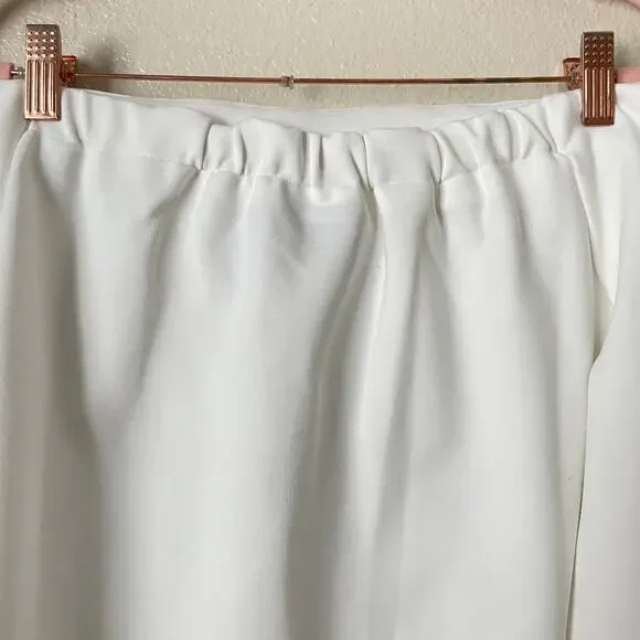 Tuckernuck Top Womens XL White Miranda Off The Shoulder Blouse Knit Minimalist